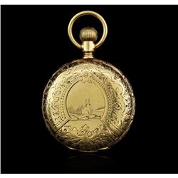 Elgin 14KT Yellow Gold Full Hunter Antique Pocket Watch