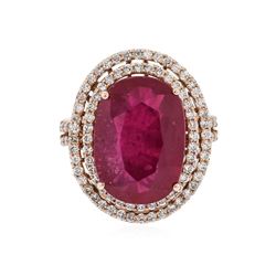 14KT Rose Gold 9.04 ctw Ruby and Diamond Ring