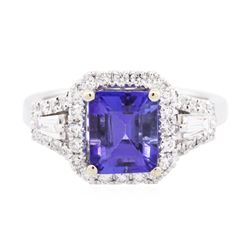 14KT White Gold 2.11 ctw Tanzanite and Diamond Ring