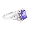 Image 2 : 14KT White Gold 2.11 ctw Tanzanite and Diamond Ring