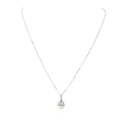 14KT White Gold 1.57 ctw Diamond Pendant With Chain