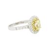 Image 2 : 18KT Two-Tone Gold 1.32 ctw Diamond Engagement Ring