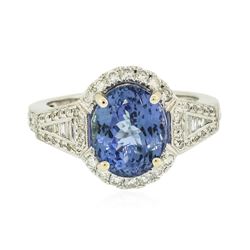 14KT White Gold 3.03 ctw Tanzanite and Diamond Ring