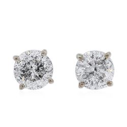 14KT White Gold 0.97 ctw Diamond Stud Earrings