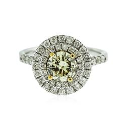 GIA Certified 14KT White Gold 1.00 ctw Yellow Diamond Ring