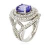 Image 3 : 14KT White Gold 3.82 ctw Tanzanite and Diamond Ring