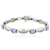 Image 1 : 14KT White Gold 5.36 ctw Tanzanite and Diamond Bracelet