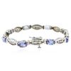 Image 2 : 14KT White Gold 5.36 ctw Tanzanite and Diamond Bracelet