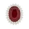 Image 1 : 14KT White Gold 21.83 ctw Ruby and Diamond Ring