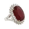 Image 2 : 14KT White Gold 21.83 ctw Ruby and Diamond Ring