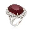 Image 3 : 14KT White Gold 21.83 ctw Ruby and Diamond Ring