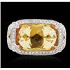 Image 1 : 14KT Yellow Gold 6.76 ctw Citrine and Diamond Ring