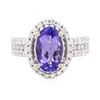 Image 1 : 14KT White Gold 2.51 ctw Tanzanite and Diamond Ring