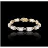 Image 1 : 14KT Yellow Gold 11.79 ctw Aquamarine and Diamond Bracelet