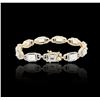 Image 2 : 14KT Yellow Gold 11.79 ctw Aquamarine and Diamond Bracelet