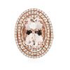 Image 1 : 14KT Rose Gold 10.42 ctw Morganite and Diamond Ring