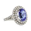 Image 2 : 14KT White Gold 4.40 ctw Tanzanite and Diamond Ring