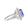 Image 3 : 14KT White Gold 4.40 ctw Tanzanite and Diamond Ring