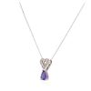 Image 3 : 14KT White Gold 0.93 ctw Tanzanite and Diamond Pendant With Chain