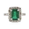 Image 1 : 14KT White Gold 3.34 ctw Emerald and Diamond Ring