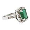 Image 2 : 14KT White Gold 3.34 ctw Emerald and Diamond Ring