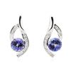 Image 1 : 14KT White Gold 6.30 ctw Tanzanite and Diamond Earrings