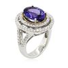 Image 3 : 14KT Two-Tone 4.50 ctw Tanzanite and Diamond Ring