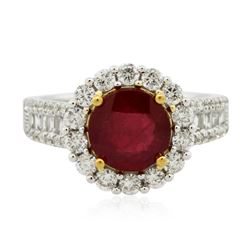 14KT Two-Tone 2.87 ctw Ruby and Diamond Ring