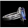 Image 3 : 14KT White Gold 3.99 ctw Tanzanite and Diamond Ring