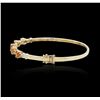 Image 2 : 14KT Yellow Gold 2.26 ctw Orange Sapphire and Diamond Bangle Bracelet