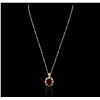 Image 1 : 14KT Yellow Gold 1.12 ctw Ruby and Diamond Pendant With Chain