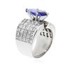 Image 3 : 18KT White Gold 3.25 ctw Tanzanite and Diamond Ring