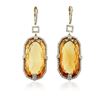 Image 1 : 14KT Yellow Gold 55.54 ctw Citrine and Diamond Earrings