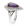 Image 3 : 14KT White and Yellow Gold 5.15 ctw Amethyst and Diamond Ring