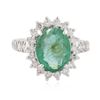 Image 1 : 14KT White Gold 2.61 ctw Emerald and Diamond Ring