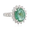 Image 2 : 14KT White Gold 2.61 ctw Emerald and Diamond Ring