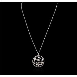 14KT White Gold 1.10 ctw Diamond Pendant With Chain