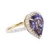 Image 2 : 14KT Yellow Gold 2.80 ctw Tanzanite and Diamond Ring