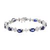 Image 1 : 14KT White Gold 10.89 ctw Sapphire and Diamond Bracelet