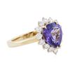 Image 2 : 14KT Yellow Gold 3.97 ctw Tanzanite and Diamond Ring