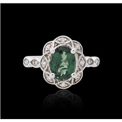 14KT White Gold GIA Certified 2.16 ctw Alexandrite and Diamond Ring