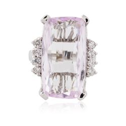 14KT White Gold 13.30 ctw Kunzite and Diamond Ring