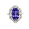 Image 1 : 14KT White Gold 4.16 ctw Tanzanite and Diamond Ring