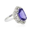 Image 2 : 14KT White Gold 4.16 ctw Tanzanite and Diamond Ring
