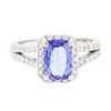 Image 1 : 14KT White Gold 1.32 ctw Tanzanite and Diamond Ring