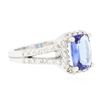Image 2 : 14KT White Gold 1.32 ctw Tanzanite and Diamond Ring