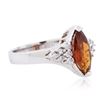 Image 2 : 14KT White Gold 1.78 ctw Garnet and Diamond Ring