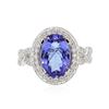 Image 1 : 18KT White Gold 2.79 ctw Tanzanite and Diamond Ring