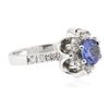 Image 2 : 14KT White Gold 1.07 ctw Tanzanite and Diamond Ring