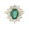 Image 1 : 14KT Yellow Gold 2.29 ctw Emerald and Diamond Ring